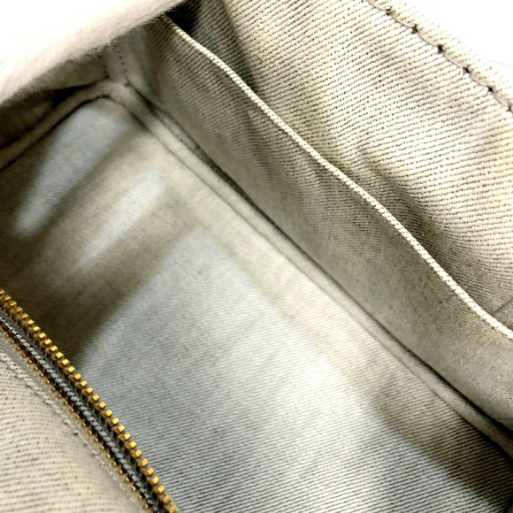 PRADA Prada Mini Canapa 2WAY Handbag Denim White Tote Bag Logo Triangle Plate... - Picture 8 of 10